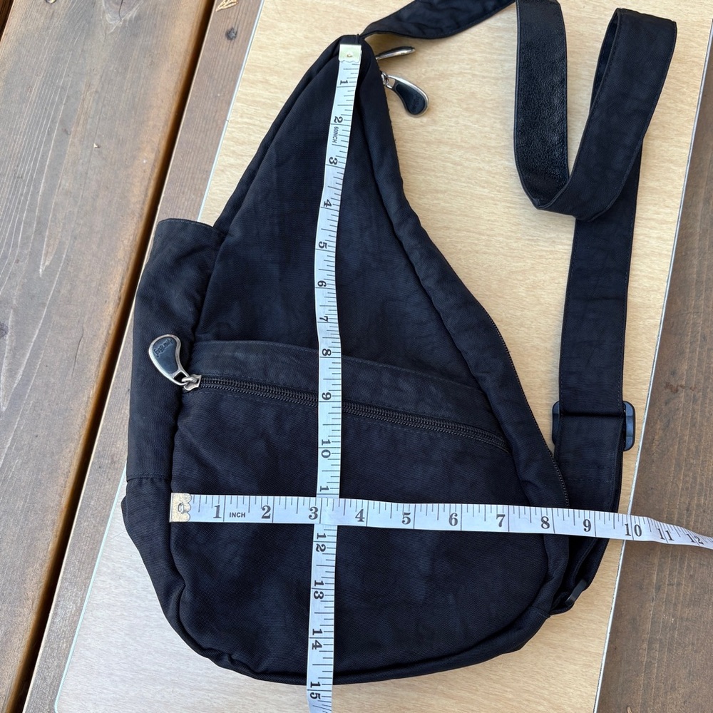 Ameribag Healthy Back Sling Bag Tote In Distressed Nylon Black Sz Extra Small - Picture 15 of 16